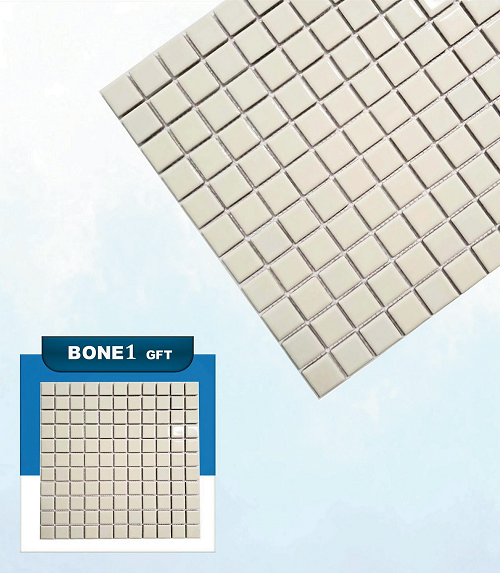 کاشی استخری پشت توری گهرفام BONE1، در مرکز فروش انواع کاشی استخری در اصفهان با قیمت مناسب عرضه می گردد. این کاشی استخری در ابعاد مربعی 2.5×2.5 سانت در رنگهای سفید و ترکیب آبی با لعاب شفاف و جنس پرسلان می باشد. جهت خرید این محصول با شماره 09138822264 تماس حاصل نمایید.