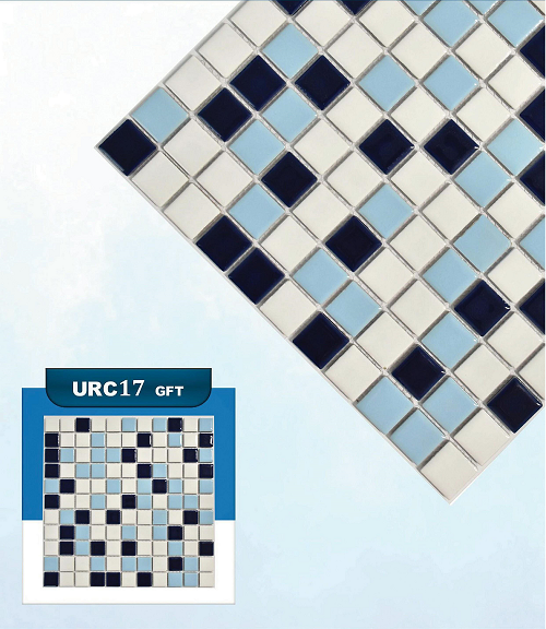 کاشی استخری پشت توری گهرفام URC17، در مرکز فروش انواع کاشی استخری در اصفهان با قیمت مناسب عرضه می گردد. این کاشی استخری در ابعاد مربعی 2.5×2.5 سانت در رنگهای سفید و ترکیب آبی با لعاب شفاف و جنس پرسلان می باشد. جهت خرید این محصول با شماره 09138822264 تماس حاصل نمایید.