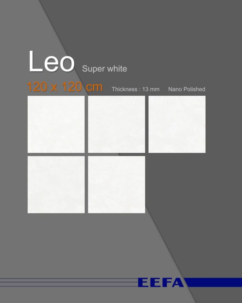 سرامیک پرسلان لئو کاشی ایفاسرام تولید شده در سایز 120×120 با لعاب نانوپولیش و ضخامت 13 میلیمتر، یکی از چشمگیر ترین اسلب های تولید شده این کارخانه استاندارد و به روز می باشد.
از ویژگی های بارز این محصول میتوان به جنس پرسلان با استحکام بالا، جذب آب فوق العاده پایین(نزدیک به صفر)، مقاومت در برابر لکه ها و ... اشاره کرد، که این محصول رو تبدیل به یک انتخاب منحصر به فرد برای سلایق خاص تبدیل میکند.