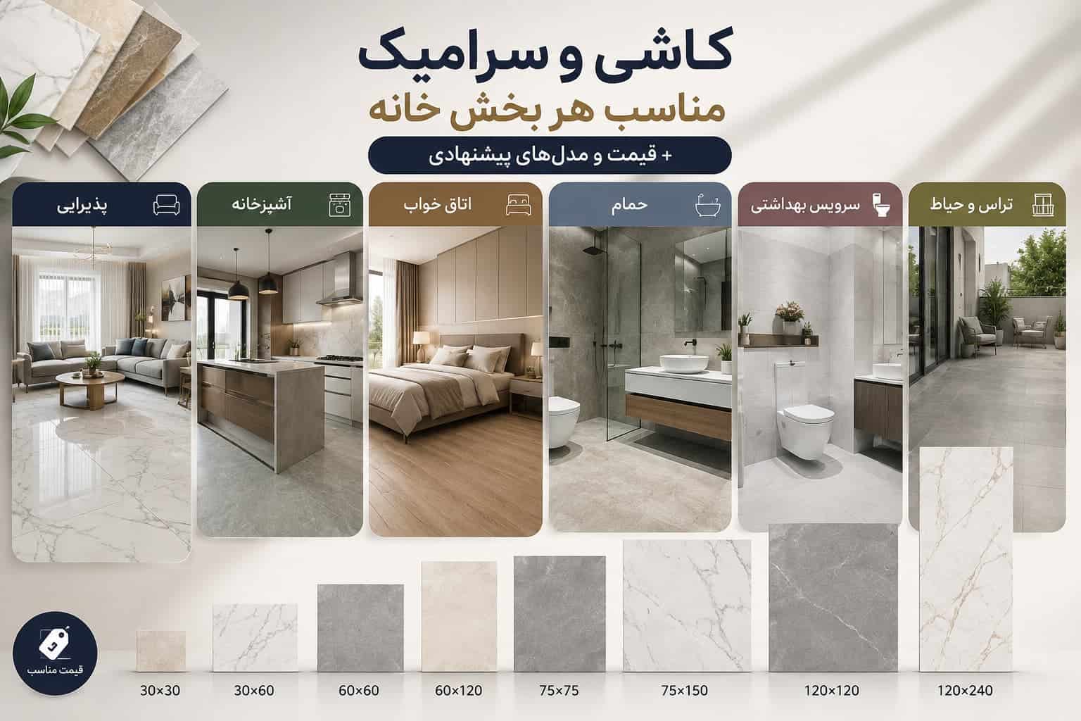 کاشی و سرامیک مناسب هر بخش خانه + قیمت و مدل‌های پیشنهادی