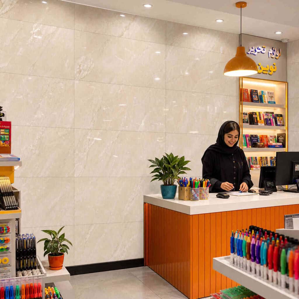 سرامیک خاک قرمز نیواکا کرم کاشی ماهان سرام 120×40 انتخاب یک سرامیک مناسب برای ساختمان، تنها به پیدا کردن رنگ مورد علاقه محدود نمیشود. نوع طرح، ابعاد، تناسب با سبک دکوراسیون، محل استفاده، کیفیت تولید، نحوه اجرای سرامیک و حتی رنگ سایر عناصر موجود در فضا، همگی در نتیجه نهایی تأثیر دارند. به همین دلیل، پیش از خرید بهتر است ویژگیهای ظاهری و کاربردی محصول بهطور کامل بررسی شود. سرامیک خاک قرمز نیواکا کرم کاشی ماهان سرام با ابعاد 120×40 سانتیمتر، دارای زمینهای کرم با ظاهر طرح سنگ و رگههای سفید است. ترکیب زمینه کرم با رگههای سفید باعث میشود سرامیک خاک قرمز نیواکا کرم کاشی ماهان سرام در گروه سرامیکهایی قرار بگیرد که میتوانند حس سنگ طبیعی را در فضای داخلی ایجاد کنند، اما در عین حال از نظر رنگی قابلیت هماهنگی بالایی با عناصر مختلف دکوراسیون دارند. رنگ کرم معمولاً یکی از انتخابهای محبوب برای فضاهایی است که قرار است حس گرما، آرامش و روشنایی داشته باشند. اضافه شدن رگههای سفید نیز باعث میشود سطح کاملاً یکنواخت و ساده به نظر نرسد و نوعی حرکت بصری در طرح ایجاد شود. ابعاد 120×40 سانتیمتر نیز برای افرادی که به دنبال قطعات کشیده و بزرگتر هستند، جذاب است. این اندازه میتواند در طراحی دیوارها و برخی سطوح، خطوط بندکشی را کاهش داده و ظاهر یکپارچهتری ایجاد کند.
